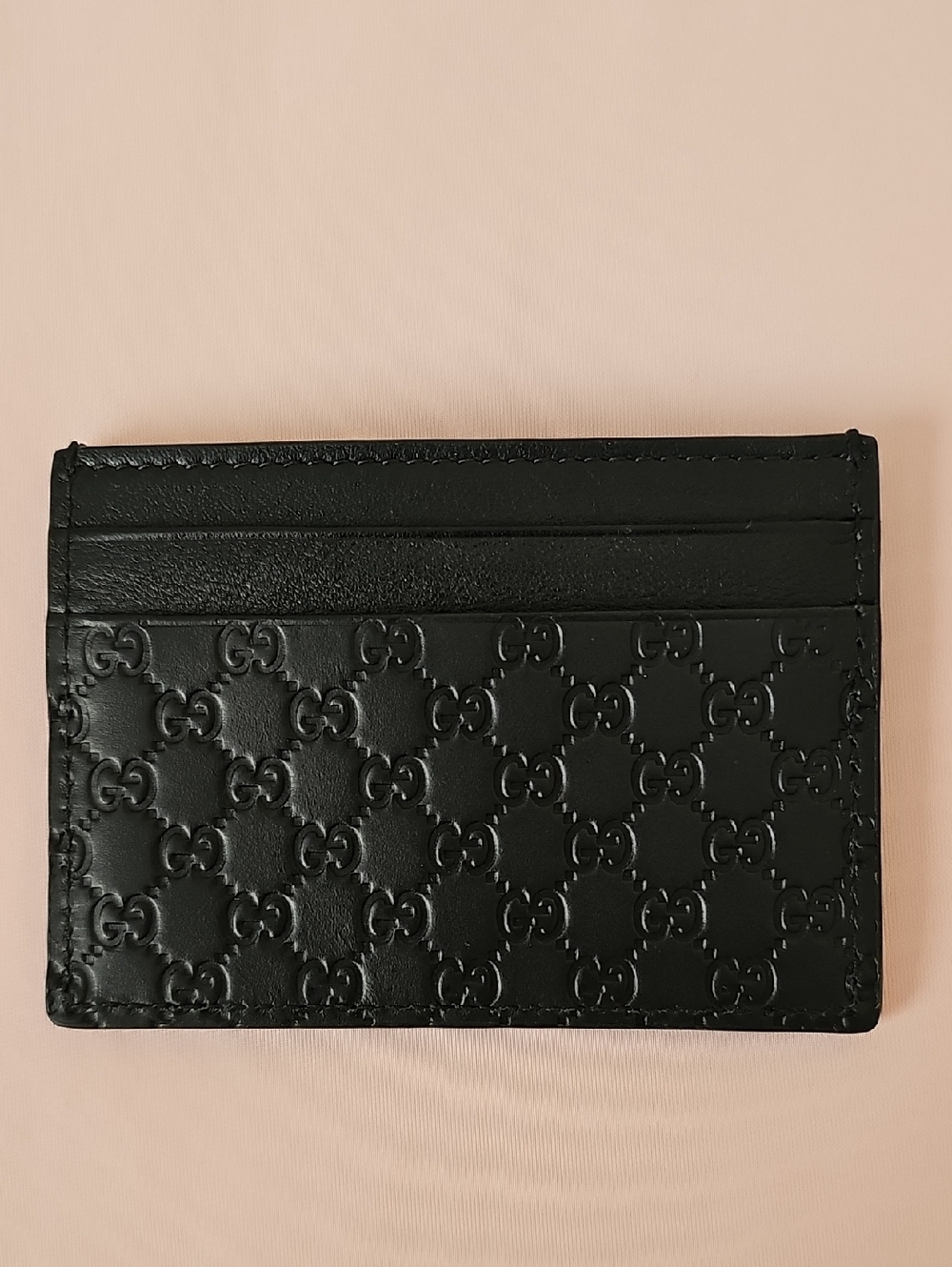 Authentic Gucci GG Guccissima Black Card Holder, Excelent Condition